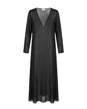 MC2 Saint Barth Sheer Maxi Dress With Deep V-Neckline - Black