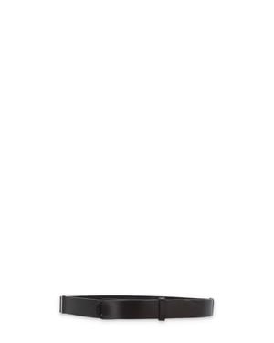 Orciani Minimalist Leather Nobuckle Belt With Sliding Ring Closure - Black