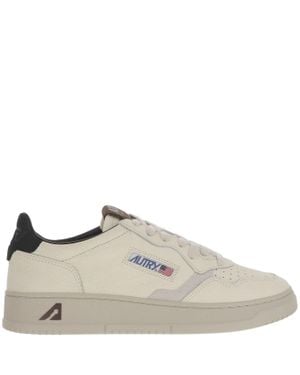 Autry Ivory/ Suede Insert Leather Sneakers - Gray