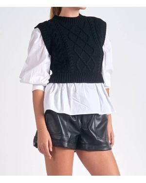 Elan Layered Sweater Vest - Blue