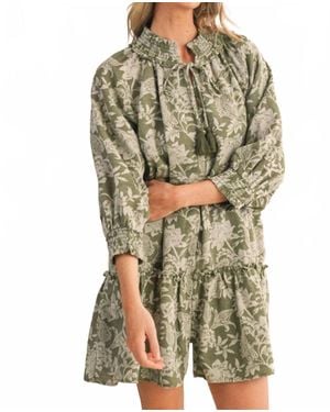 ..,merci Floral Jacquard Mini Dress - Green