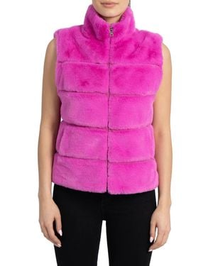 Love Token Vince Faux Fur Vest - Pink