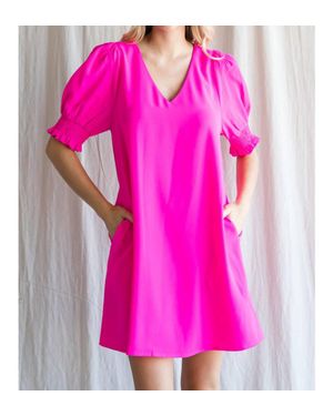 Jodifil Short Sleeve Mini Dress - Pink