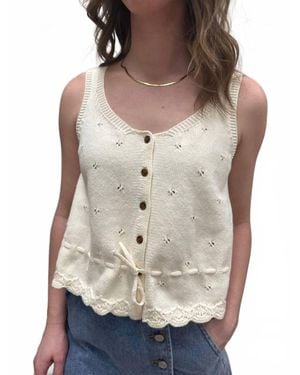 Wishlist Scallop Hem Sweater Tank - Natural