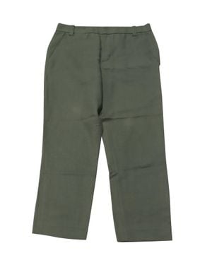 Vince Olive Green Cotton Straight-Leg Pants