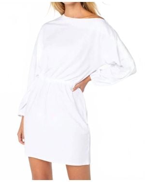 Serra Piers Off-Shoulder Tie-Waist Dress - White