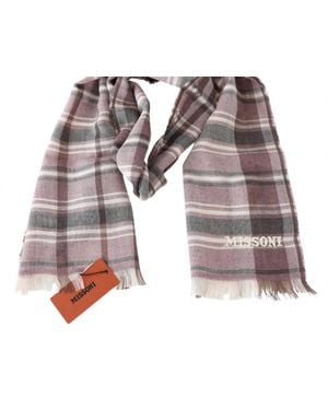 Missoni Wool Scarf With Logo Embroidery - Multicolor