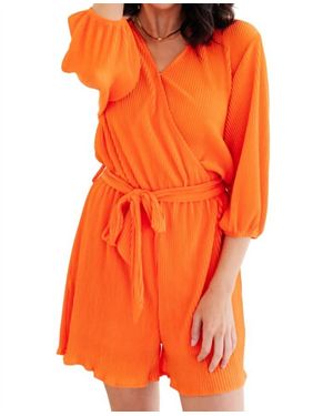 White Birch Roll With Me Romper - Orange