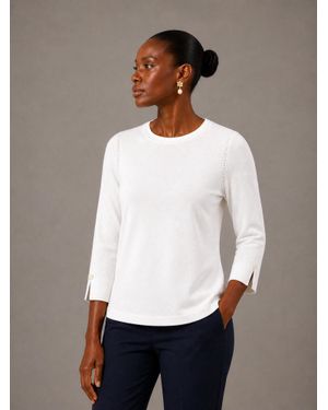 J'Envie/Eli The Bari 3/4 Sleeve Top - White