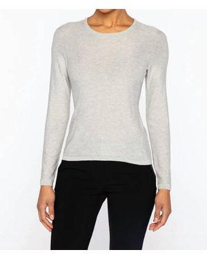 Kinross Cashmere Sequin Crew Sweater - White