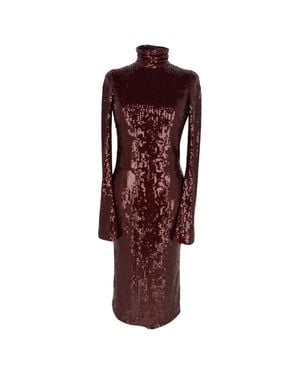 Galvan London London Orb Sequined Midi Dress - Red