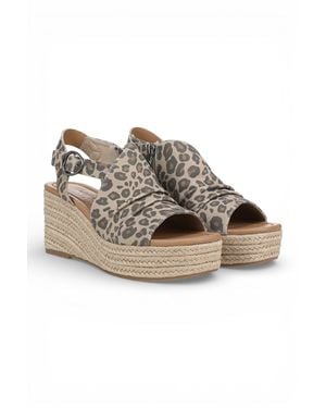 Blowfish Leopard Print Wedge Slingbacks Heel Sandals - Multicolor