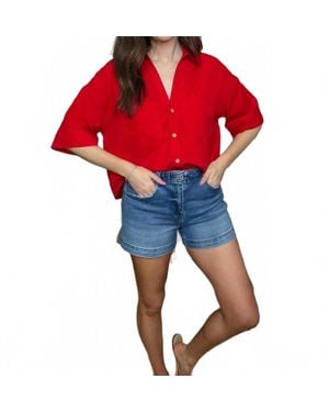 Risen Harbor Mid Rise Shorts - Red