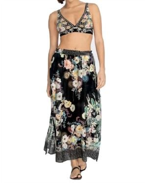 Johnny Was Side Tie Maxi Skirt - Black