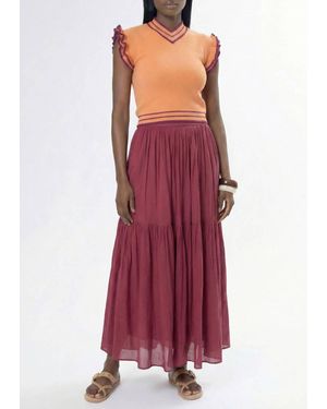 AREA STARS Pia Pintuck Skirt - Red