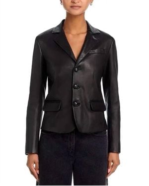 FRAME The Leather Smart Blazer - Black