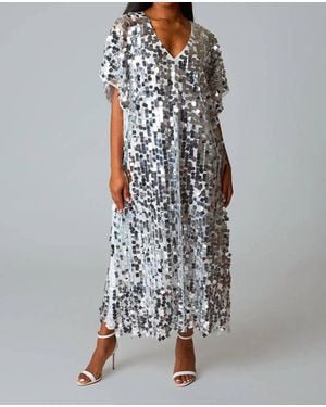 BuddyLove Atlas Sequin Caftan Maxi Dress - Gray