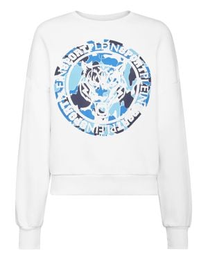 Philipp Plein Sweatshirt Ls Carbon Tiger - Blue