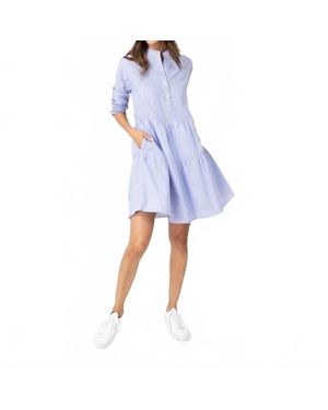 ANN MASHBURN Ali Tier Shirtdress - Blue