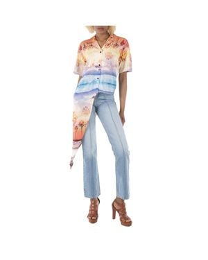 Filles A Papa Ladies T-Shirt Sunny Poplin Beach - Blue