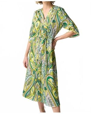 Joseph Ribkoff Paisley Print Shirt Dress - Green