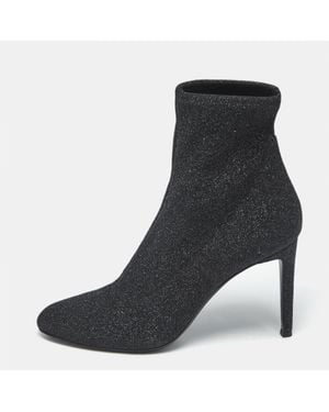 Giuseppe Zanotti Glitter Knit Fabric Ankle Boots - Black