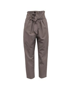 IRO High-Rise Belted Carrot Pants - Gray