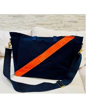 George & Dino Canvas Tote Bag - Blue