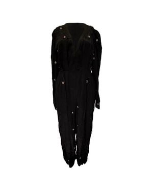 FARM Rio Mirror Beaded Jumpsuit - Black