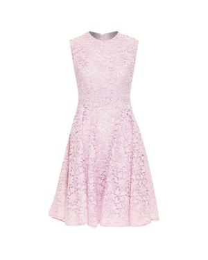 Giambattista Valli Cotton Blend Floral Macrame Dress - Pink