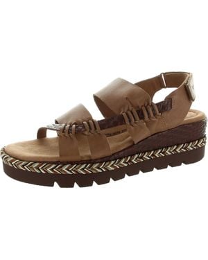 Jambu Strappy Leather Wedge Sandals - Brown