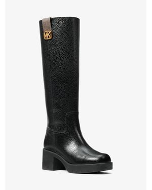 Michael Kors Bryant Leather Platform Boot - Black
