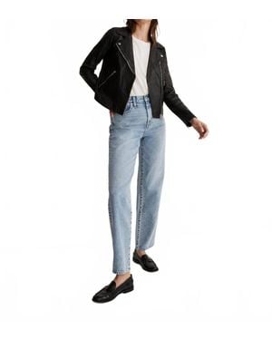 Madewell Washed Leather Motorcycle Short Jacket - Black
