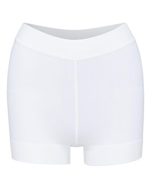 Alaïa Alaia Cream Viscose Blend High Waist Ribbed Knit Shorts - White