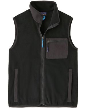 Patagonia Recycled Polyester Fleece Sleeveless Vest With Functional Pockets - Black