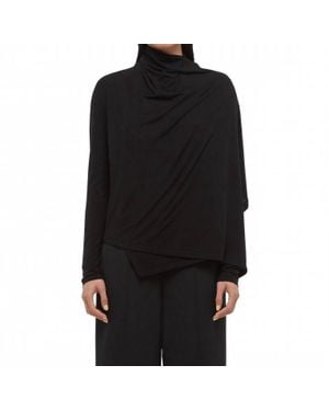 Helmut Lang Long Sleeve Scarf Top - Black