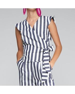 Vilagallo Cruzado Crossed Top - Blue