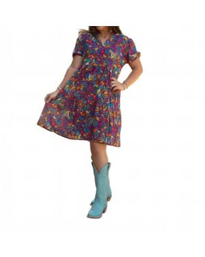 Layerz Clothing Autumn Mini Dress - Purple