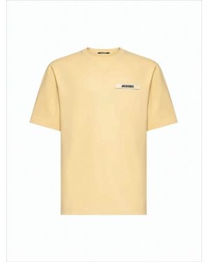 Jacquemus Boxy-Fit Light Cotton T-Shirt With Patch Detail - Yellow