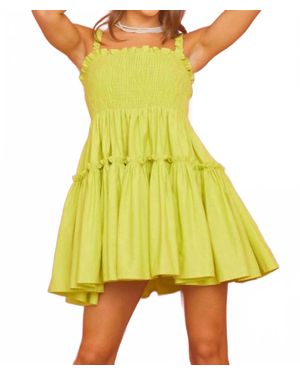 Idem Ditto Sleeveless Tiered Mini Dress - Yellow