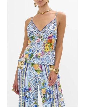 CAMILLA V Neck Cami - Blue