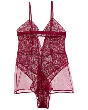 DKNY Lace Romper - Red