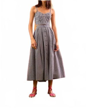 Hunter Bell Gingham Bustier Brookie Top - Brown