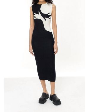 Another Girl Handsy Knit Midi Dress - Black