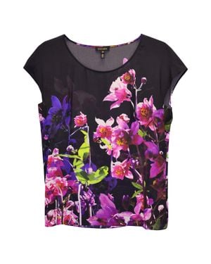 ESCADA Floral Cap Sleeve Top - Pink