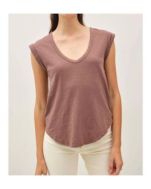 Be Cool Rhonnie Cap Sleeve Top - Purple
