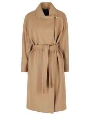 Fay Rope Belted Robe Virgin Wool-Blend Coat - Natural