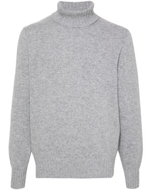 Doppiaa Amintore High-Neck Ribbed Sweater - Gray
