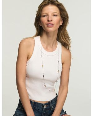 Lucky Brand Crystal Beaded Chain - White