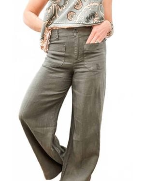 Sanctuary Linen Marine Wide Leg Pant - Gray